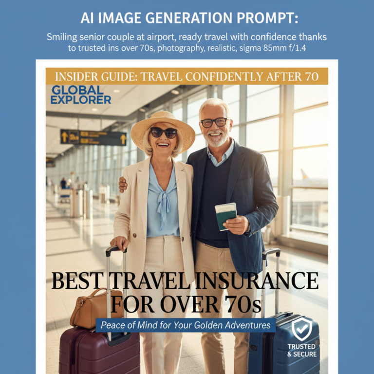 alt_text Smiling senior couple at airport, ready to travel with confidence thanks to trusted insurance for over 70s.