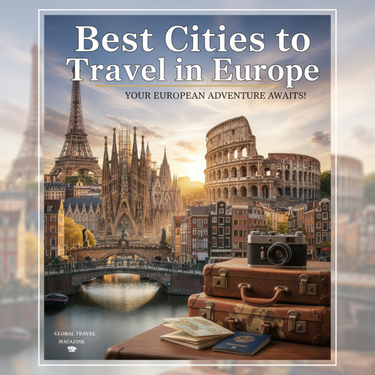 alt_text Collage of iconic European landmarks under a bright sky for “Best Cities to Travel in Europe” cover.