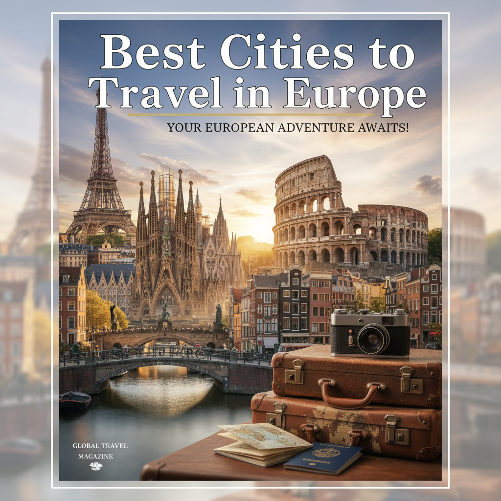 alt_text Collage of iconic European landmarks under a bright sky for “Best Cities to Travel in Europe” cover.