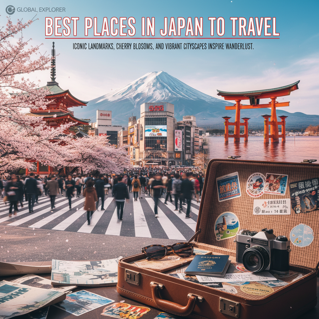 Best Places in Japan to Travel: Iconic landmarks, cherry blossoms, and vibrant cityscapes inspire wanderlust.