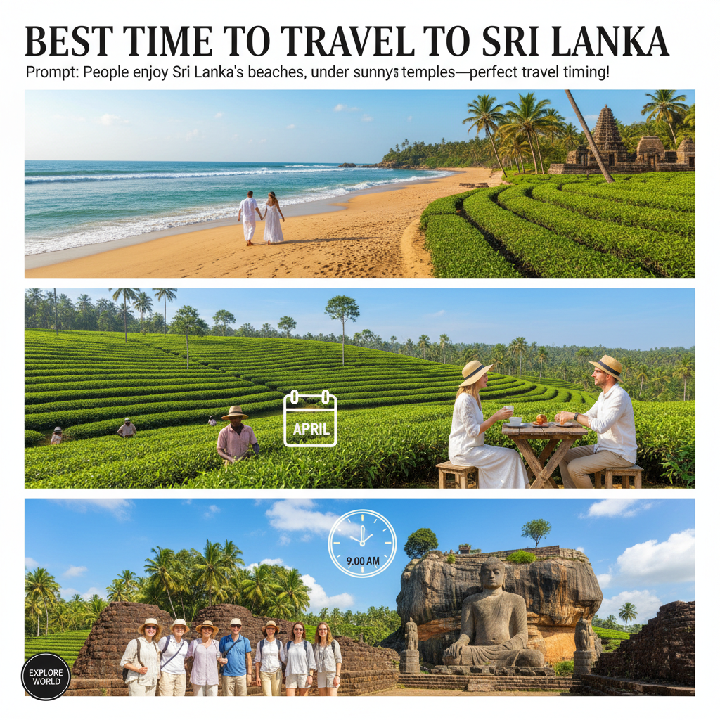 alt_text People enjoy Sri Lanka’s beaches, tea fields, and temples under sunny skies—perfect travel timing!