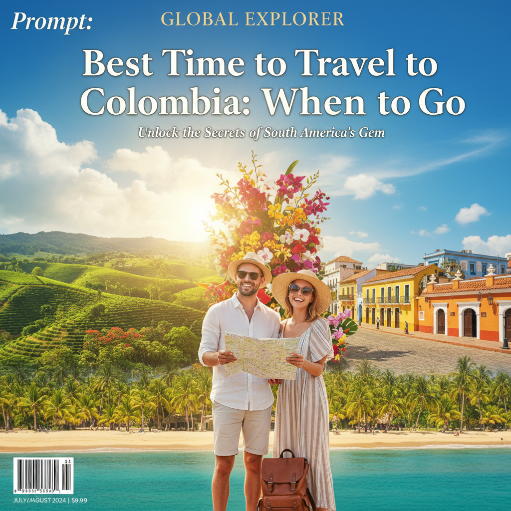alt_text Smiling couple explores Colombia’s beaches, cities, and flowers under sunny skies: Best Time to Travel.